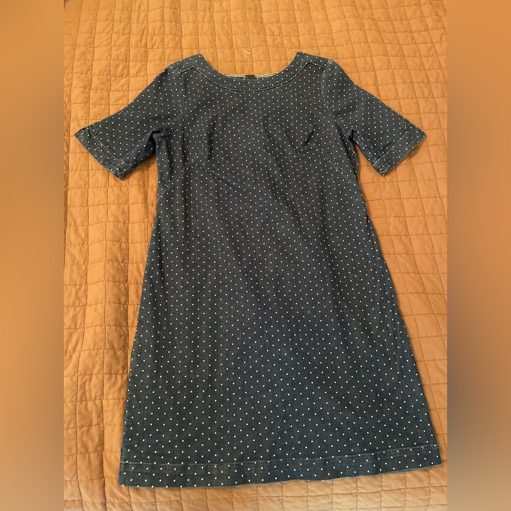 Boden denim polka dot dress